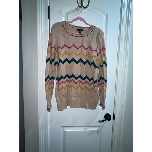 Jessica Simpson Womens Chevron Crewneck Crewneck Sweater - Picture 2 of 6